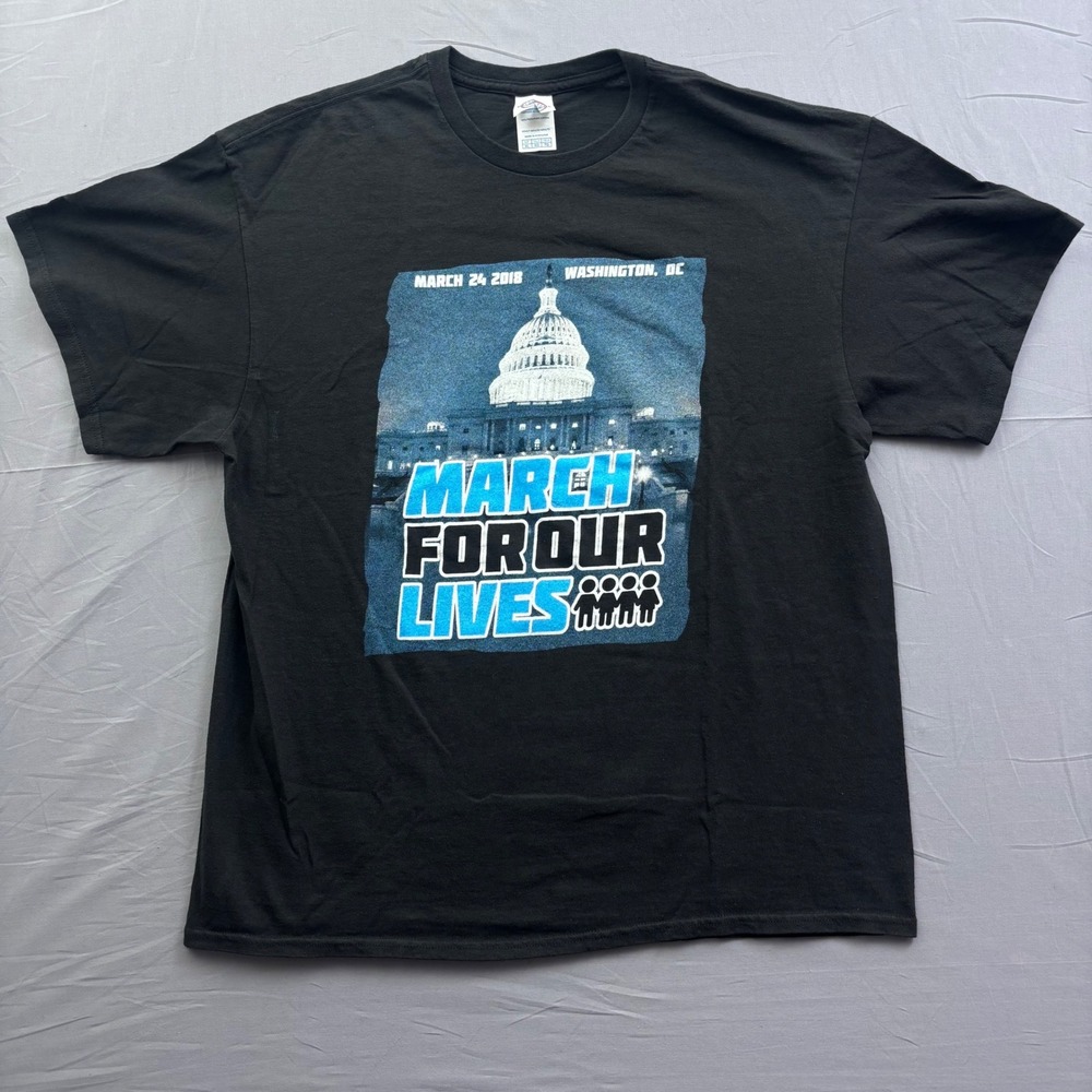 March For Our Lives 2018 Washington DC T-Shirt Mens XL Black Never Again Delta